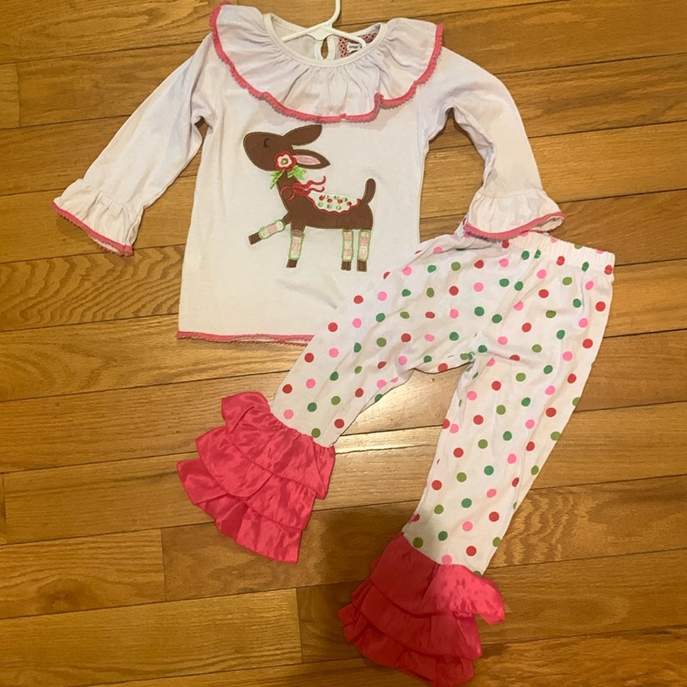 Girls Christmas reindeer set size 4T